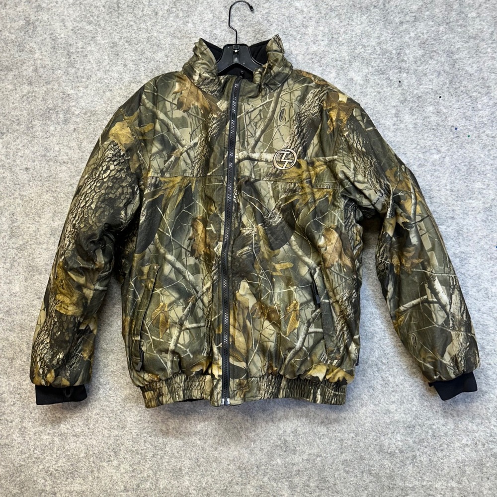 Trail Tech Bomber Jacket Mens Large Camo Excellent Fleece Lined Full Zip 1130
